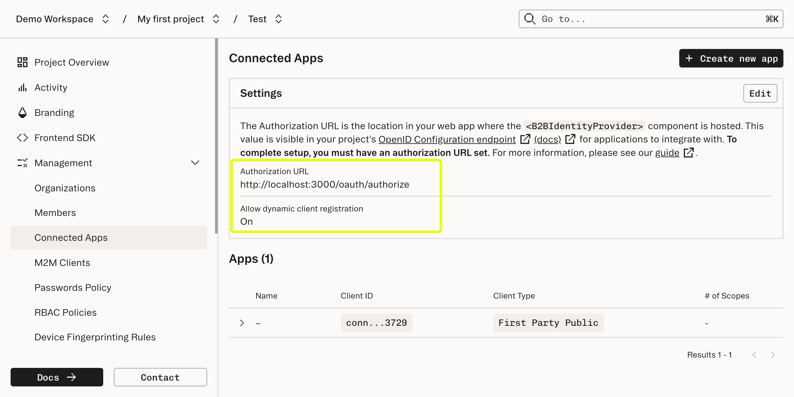 Authorization URL