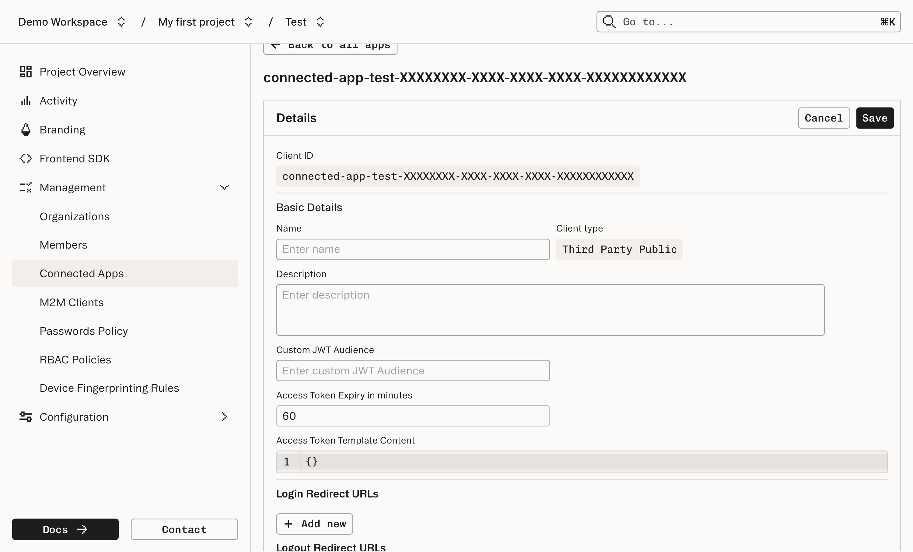 Configure the client app