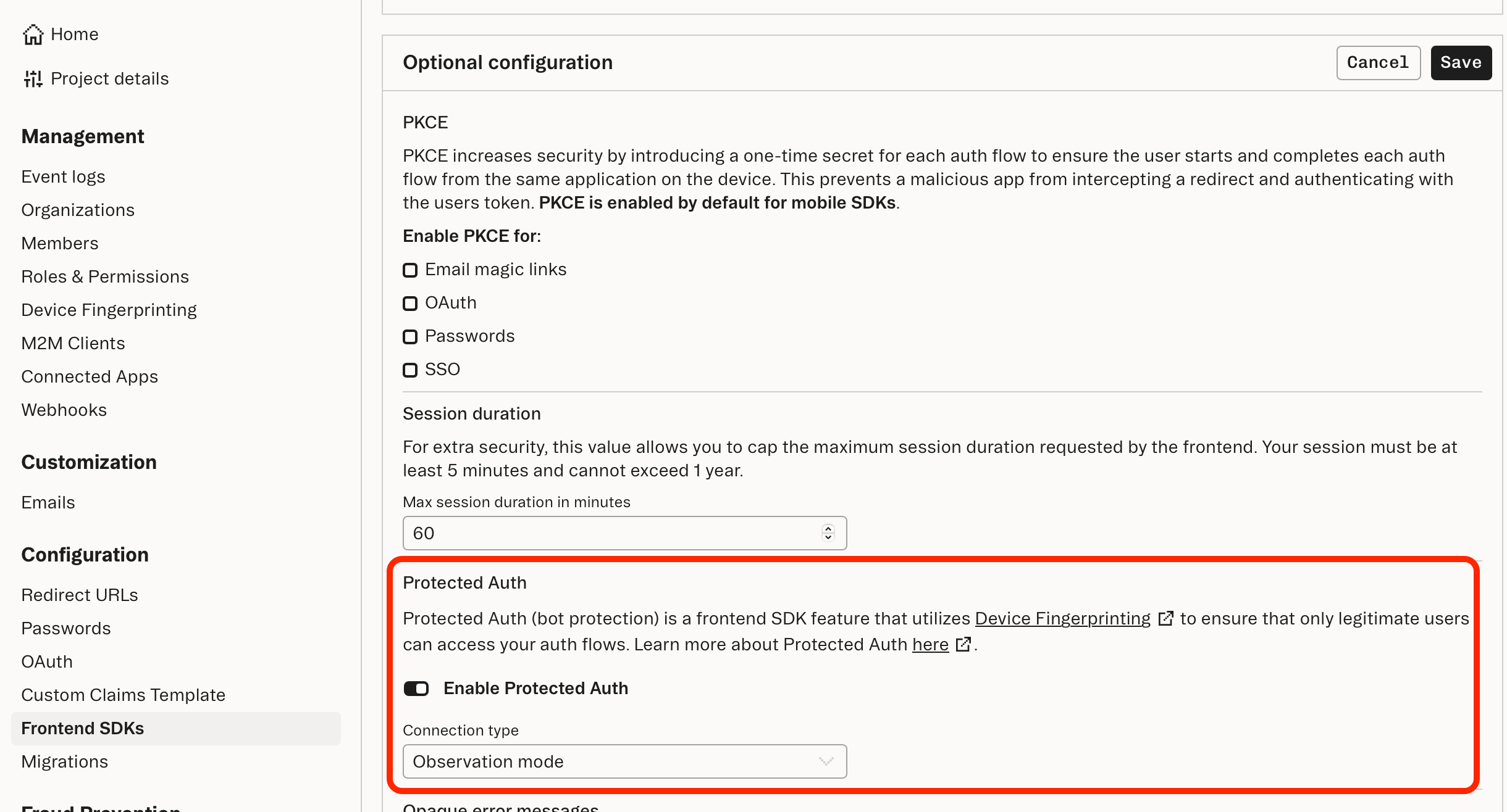 Turning on DFP Protected Auth