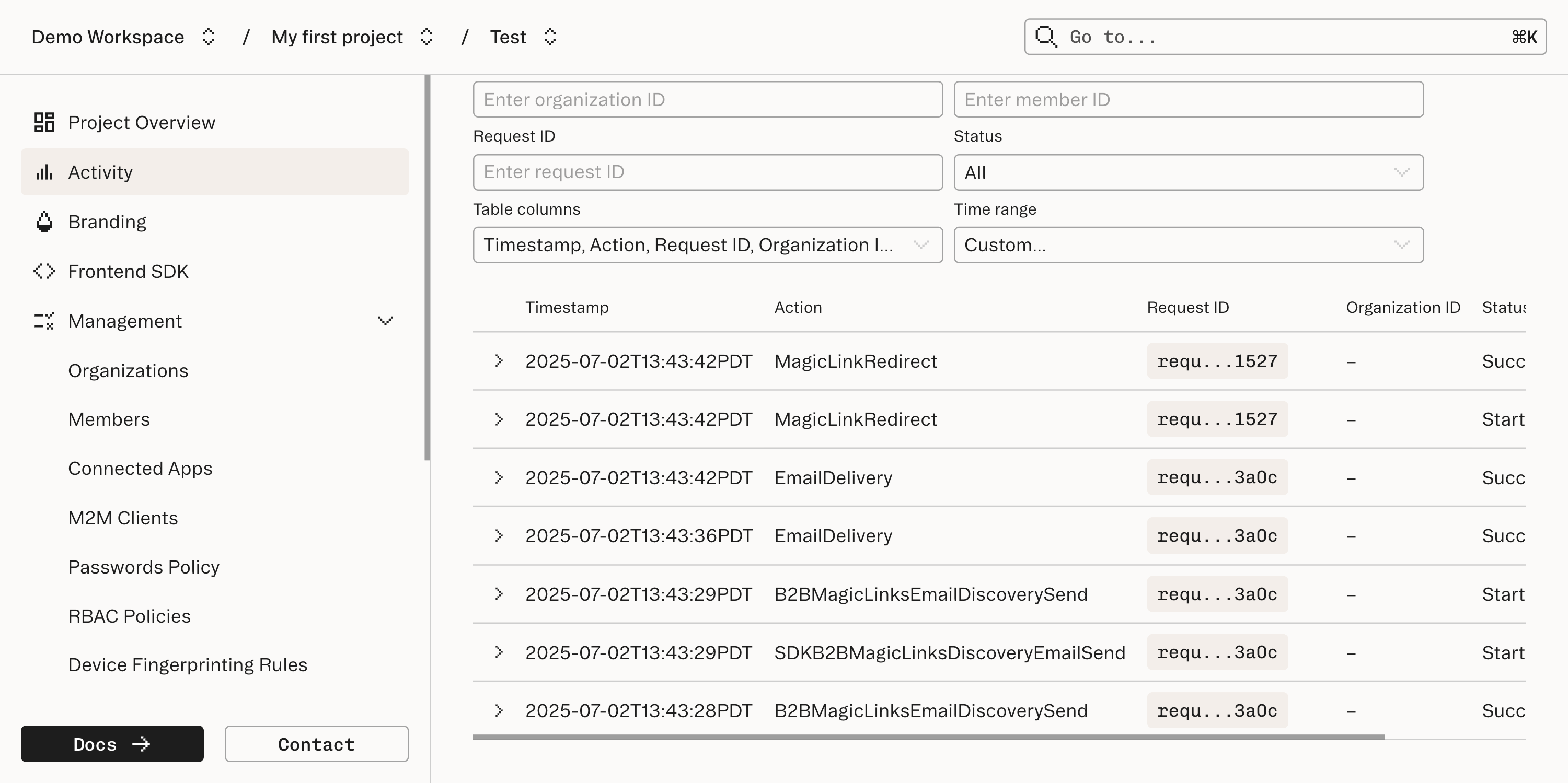 EmailDeliverability Event Logs