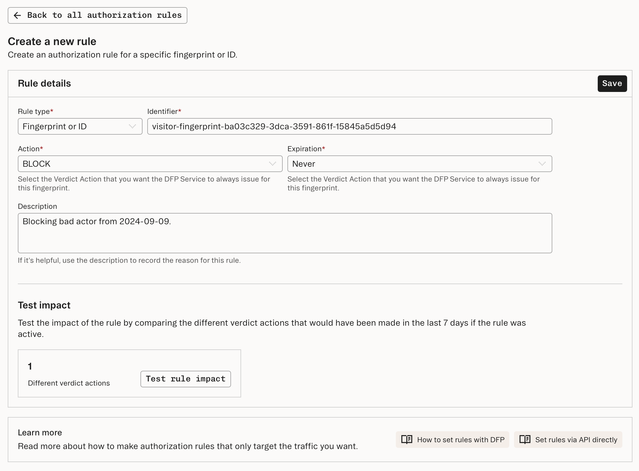 SetRuleDashboard Event Logs